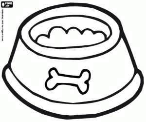 Bowl full of dog food coloring page