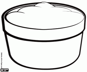 Bowl of sauce, Mexican food coloring page