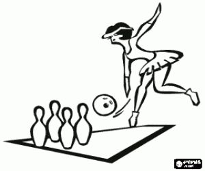 A bowling game coloring page