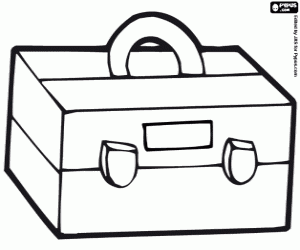 Box of hooks for fishing coloring page