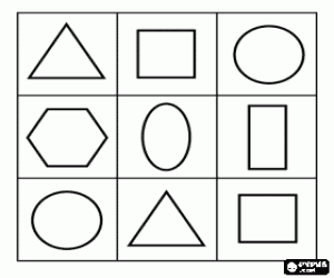 Box of geometric figures coloring page
