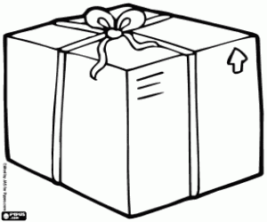 Box sent by traditional mail service coloring page