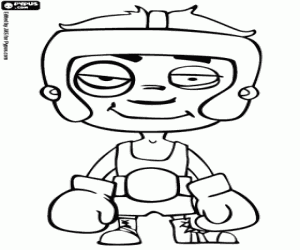 A boxer after the combat coloring page