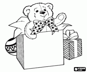 Boxes with Christmas presents coloring page