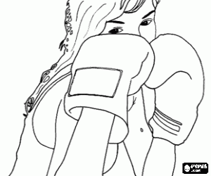 Boxing - Face of a boxer coloring page