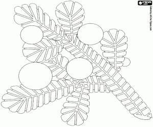 Branch of fir and Christmas balls coloring page