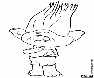 Branch, the pessimistic troll coloring page
