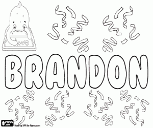 Brandon, English name for boy coloring page