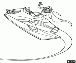 Brandon in his flying motorbike coloring page