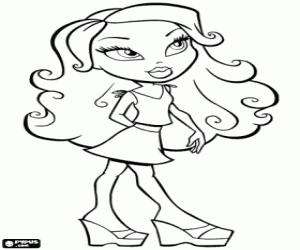 The Bratz girl with mini skirt coloring page