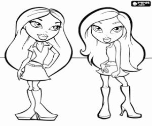 The Bratz girls in summer coloring page