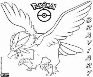 Braviary, a Pokemon eagle coloring page