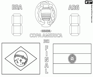 Brazil - Argentina,Copa America 2021 coloring page