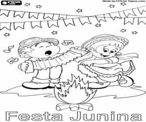 Brazil's June festivals coloring page