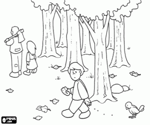 The bread crumbs of Hansel coloring page