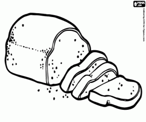 Bread, a food based on cereals coloring page