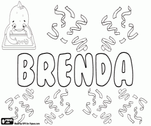 Brenda, feminine name coloring page