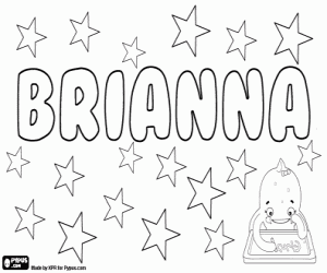 Brianna, English name coloring page