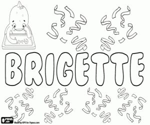 Brigette, feminine name coloring page
