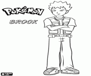 Brock, a character in Pokémon coloring page