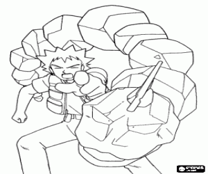 Brock and Onix the Pokemon coloring page