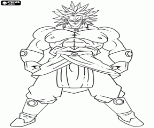 Broly, Super Saiyajin, DragonBall coloring page