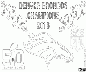 Broncos, Super Bowl 2016 Champions coloring page