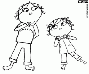 The brothers Charlie and Lola coloring page