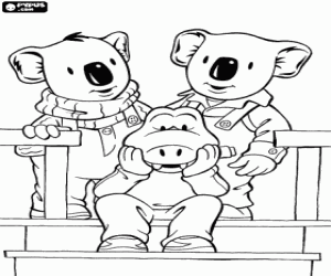 The brothers koalas and Archie coloring page