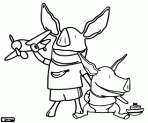 The brothers of Olivia the pig coloring page