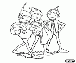 The brownies, the houses's elves coloring page