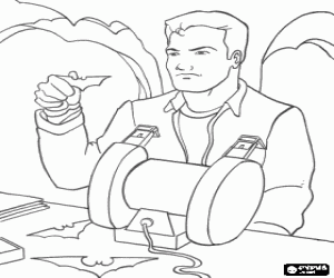 Bruce Wayne in his cave coloring page