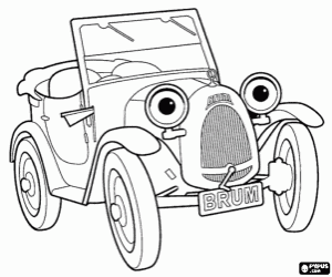 Brum, an antique car coloring page