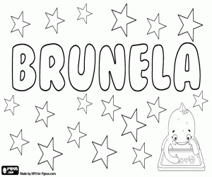 Brunela, name for girl coloring page