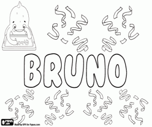 Bruno, male name coloring page