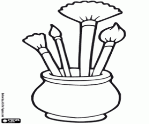 Brushes coloring page