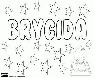 Brygida, Polish name coloring page