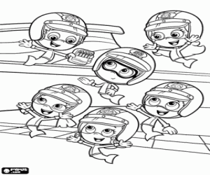 Bubble Guppies in the Crayon Prix coloring page