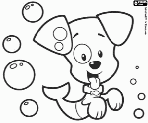 Bubble Puppy, a fish-puppy coloring page