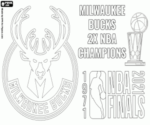 Bucks, 2021 NBA Champions coloring page