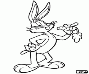 Bugs Bunny, Looney Tunes rabbit coloring page