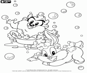 Bugs Bunny and Taz, Baby LooneyTunes coloring page