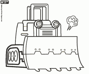 The bulldozer with the big shovel coloring page