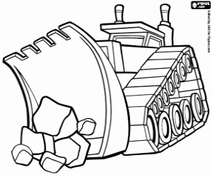 A bulldozer with the stones coloring page