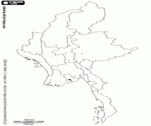 Burma map coloring page