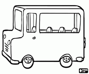 Bus or old coach coloring page