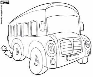 Bus for travelling by road coloring page