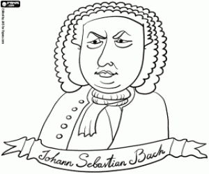 The bust of Bach coloring page