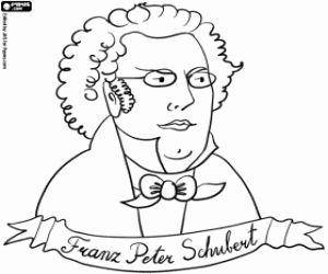 The bust of Schubert coloring page