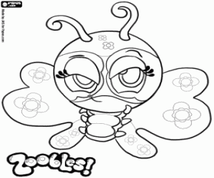 A butterfly of Zoobles coloring page